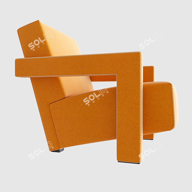 Modern Orange Armchair: Stylish Comfort 3D model image 2