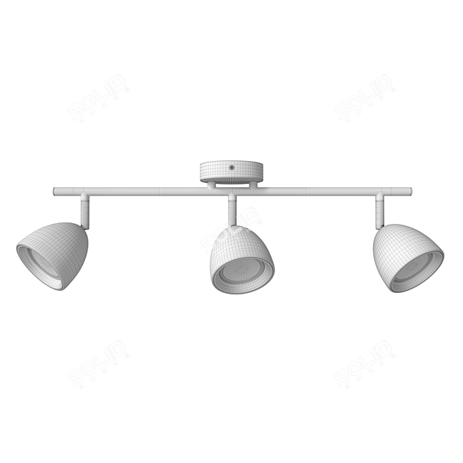 Modern White Metal Spot Light 3D model image 3