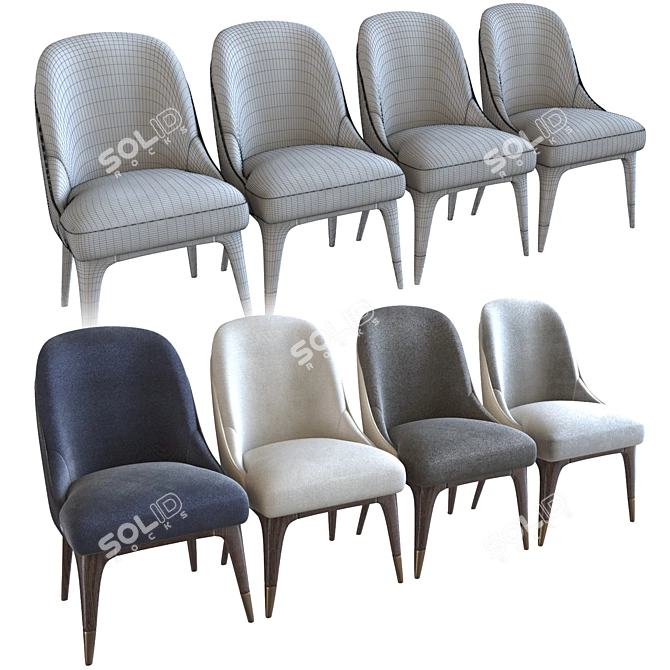 Covet Dining Chair: Elegant and Sophisticated Seating 3D model image 3