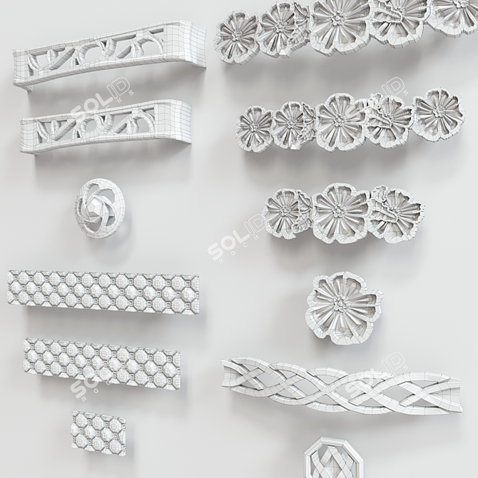 Title: Elegant Kitchen Cabinet Handles 3D model image 3