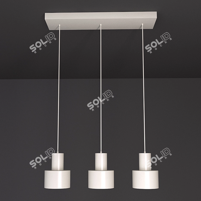 Minimalistic White Pendant Light 3D model image 1