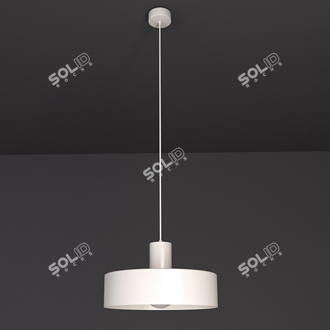 Contemporary White Metal Pendant Light 3D model image 1