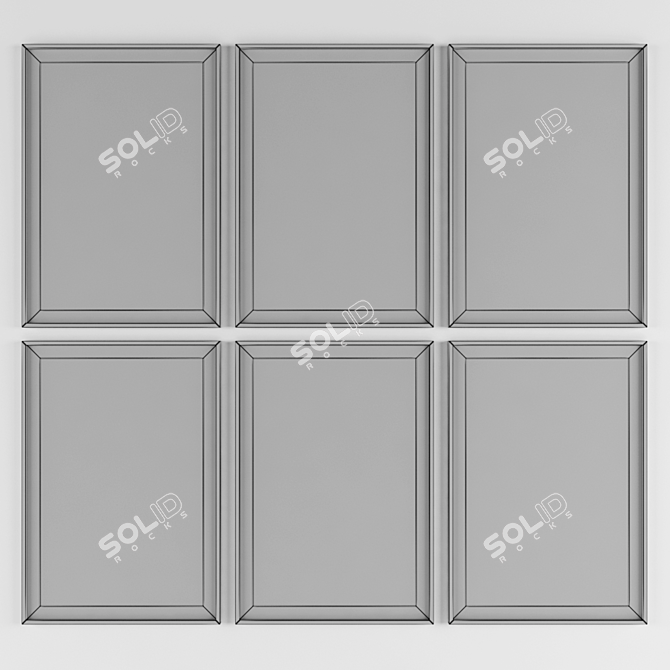 Sleek Black Metal Frame - Contemporary Design 3D model image 2