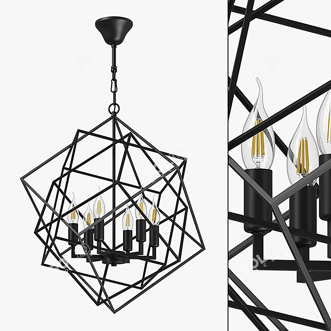 Elegant Cage Chandelier for Ceilings 3D model image 1