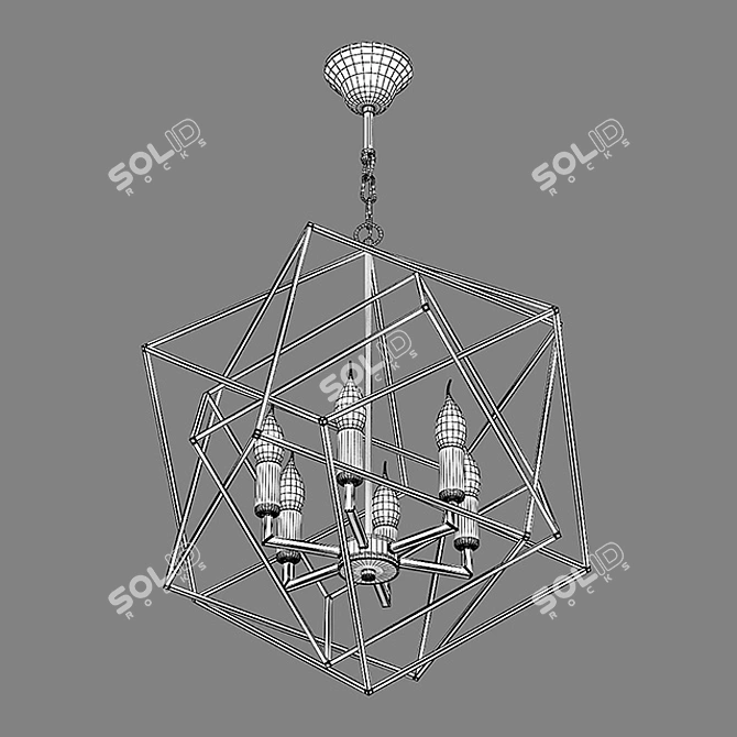Elegant Cage Chandelier for Ceilings 3D model image 3