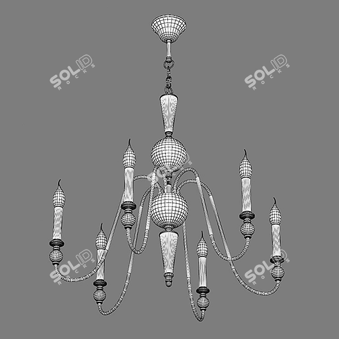 Elegant Ragno Lightstar Ceiling Chandelier 3D model image 3