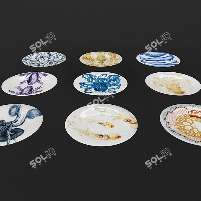 Elegant Decorative Plate 26 3D model image 3