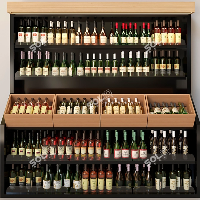 Title: Elegant Wine Cabinet: Alluring Addition to Your Home Bar 3D model image 1