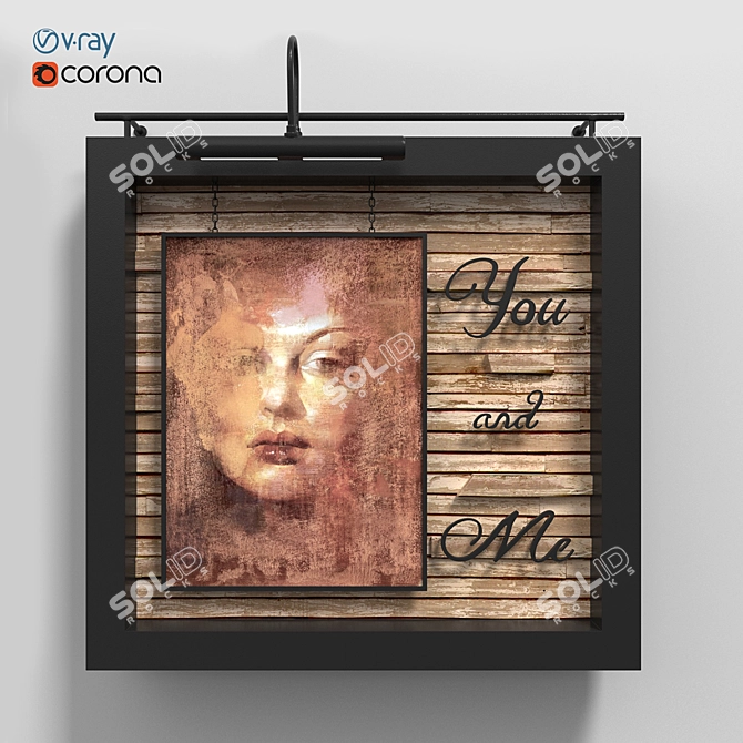 Stylish Wood Frame 3D model image 2