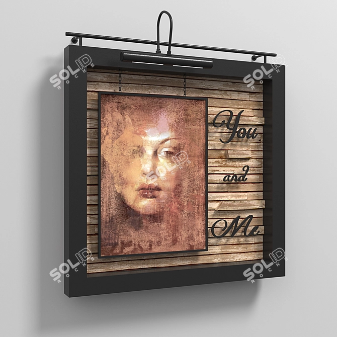 Stylish Wood Frame 3D model image 3