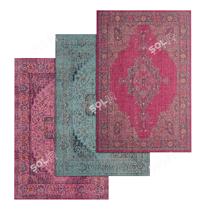 High-Quality Carpets Set 3D model image 1