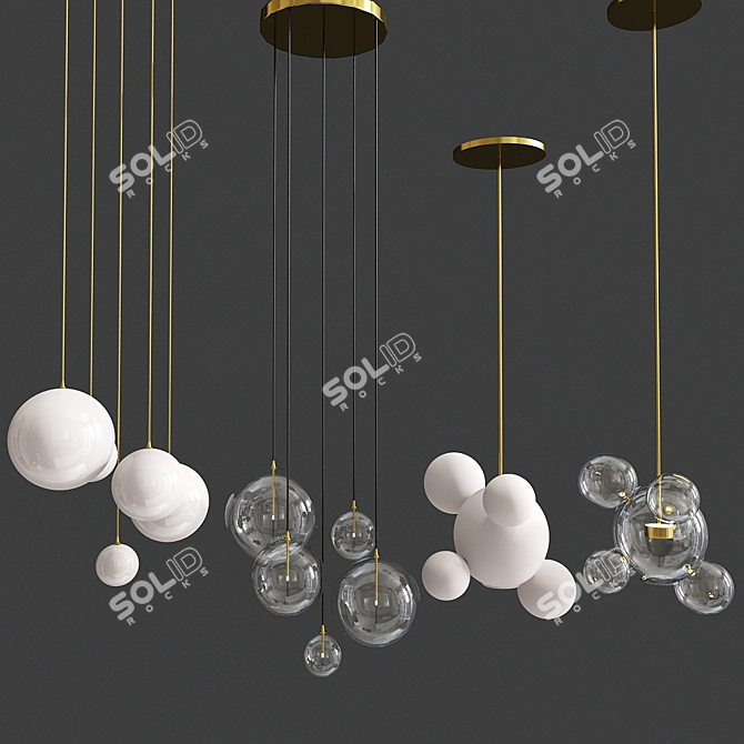 Bolle Bubble LED Pendant Lamp: Magical Cluster Design 3D model image 2