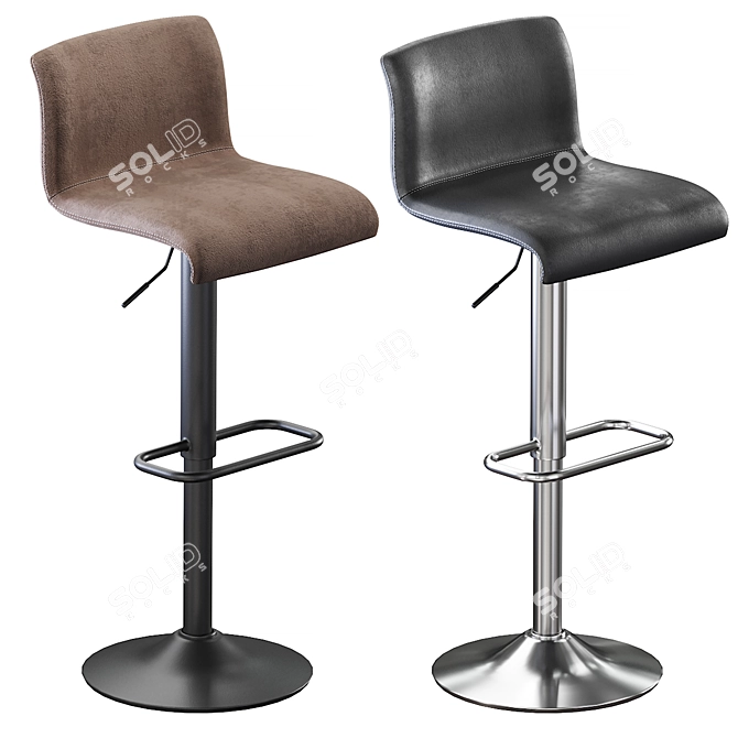 Adjustable Made Barstool Set 3D model image 1