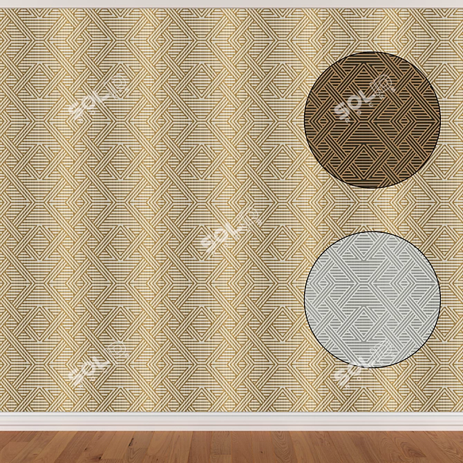 Seamless Wallpaper Set: Seth 351 (3 Colors) 3D model image 1