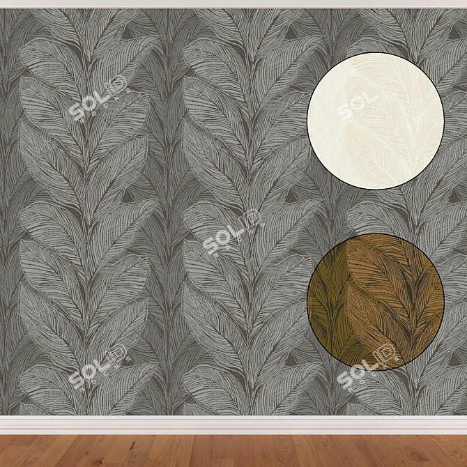 Seamless Wallpaper Set - 3 Colors 3D model image 1