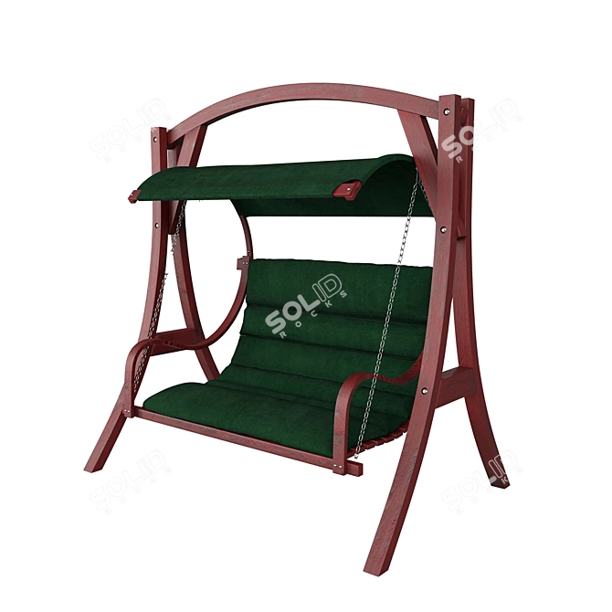  Wooden Garden Swing: Competition Edition 3D model image 1