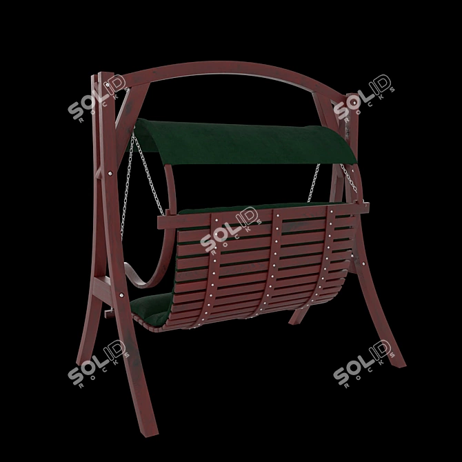  Wooden Garden Swing: Competition Edition 3D model image 2