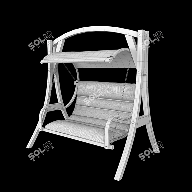  Wooden Garden Swing: Competition Edition 3D model image 3