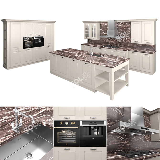 Modern Kitchen Arredo 3 Asolo 1 Set 3D model image 1