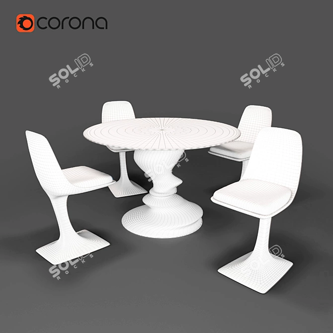 Elegant Dining Set | ARUM Chairs 3D model image 2