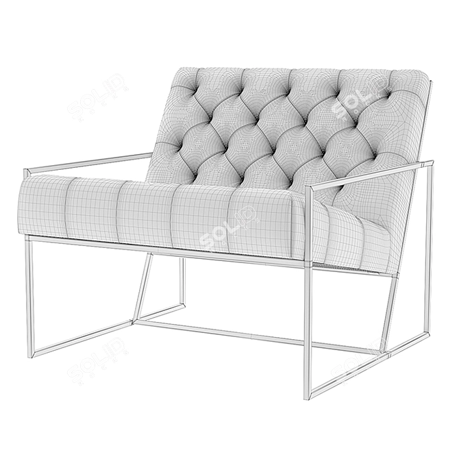 Luxury Marsden Tufted Leather Chair 3D model image 3