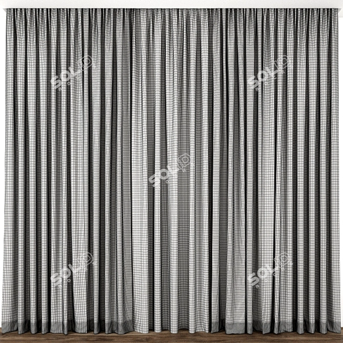 Elegant Curtain Model - High Quality 3D model image 3