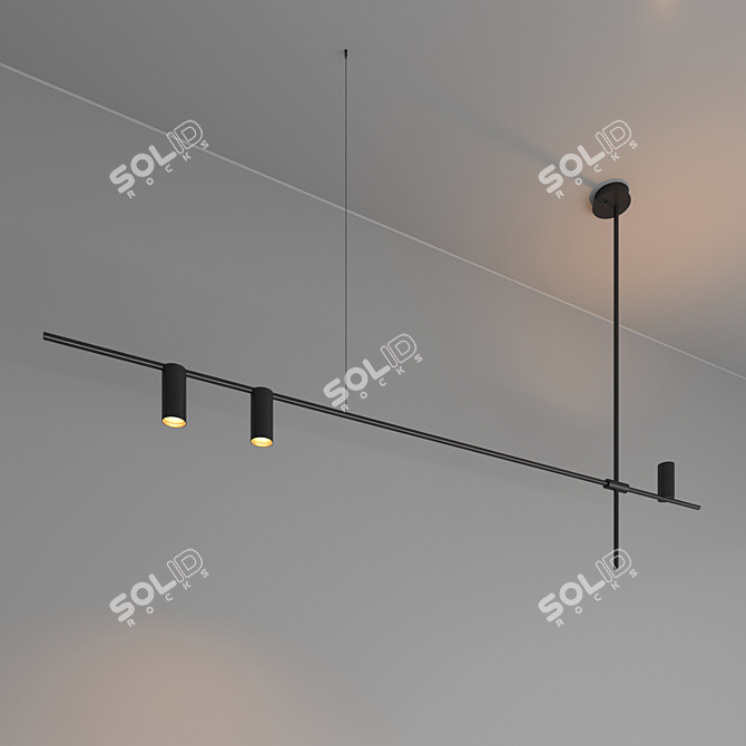 Elegant Linear Pendant for Tribes 3D model image 1