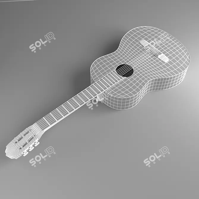 3D Max Acoustic Guitar Model 3D model image 3