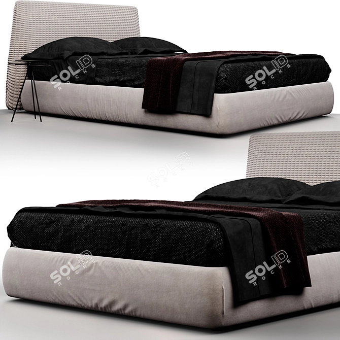 Elegant Konan Bed & Ladybug Bedside 3D model image 2