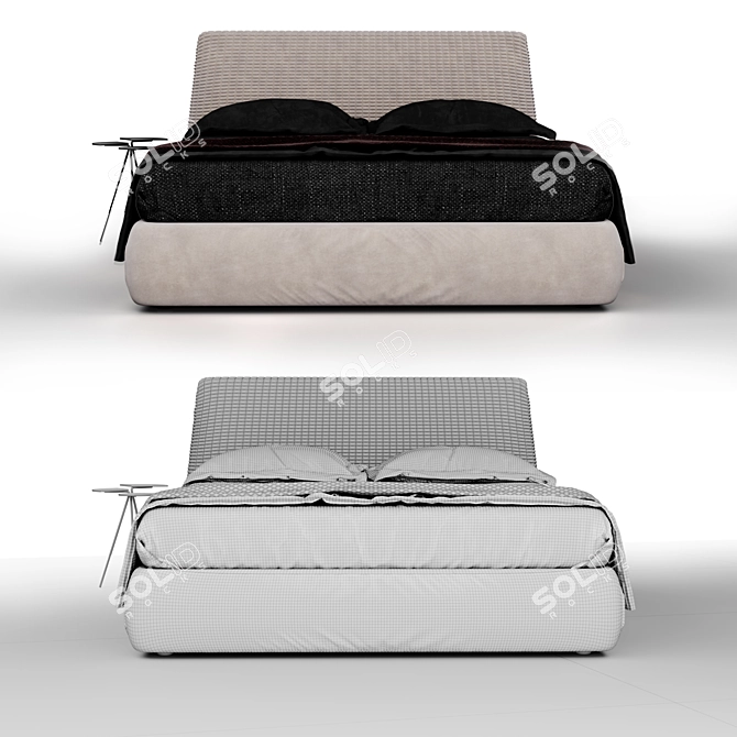 Elegant Konan Bed & Ladybug Bedside 3D model image 3