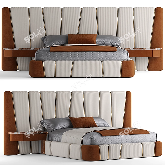 Elegant Dream Bed 3D model image 1
