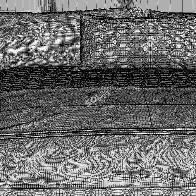 Elegant Dream Bed 3D model image 3