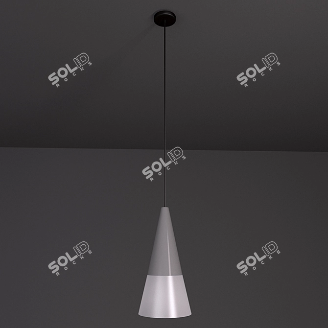 Satin White Glass Pendant 3D model image 1