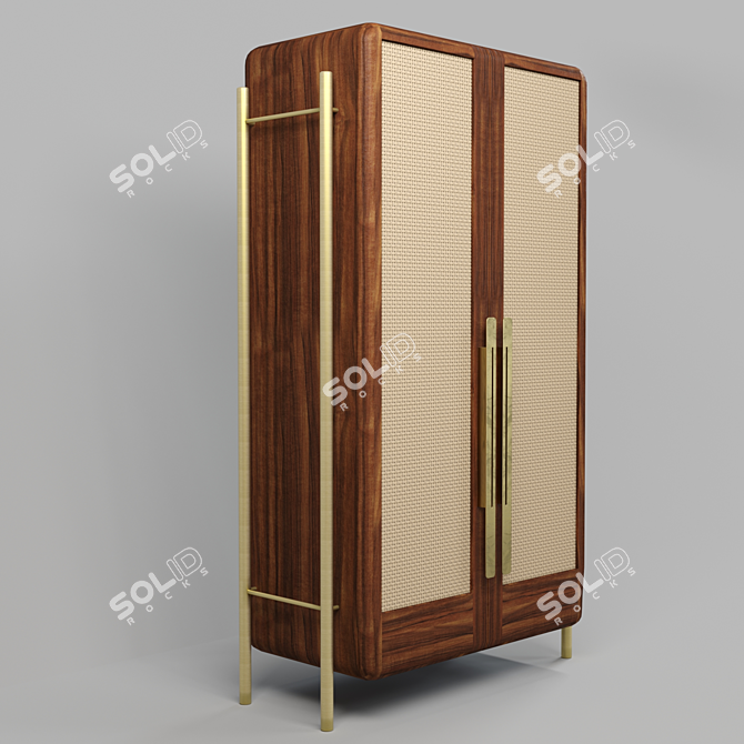 Custom Design Wooden Cabinet 3D model image 1