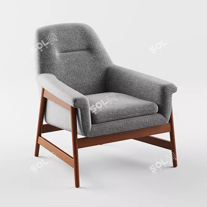 Mid-Century Theo Armchair 3D model image 1