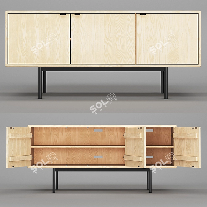 Hensley Media Cabinets: Modern Storage Solution 3D model image 1