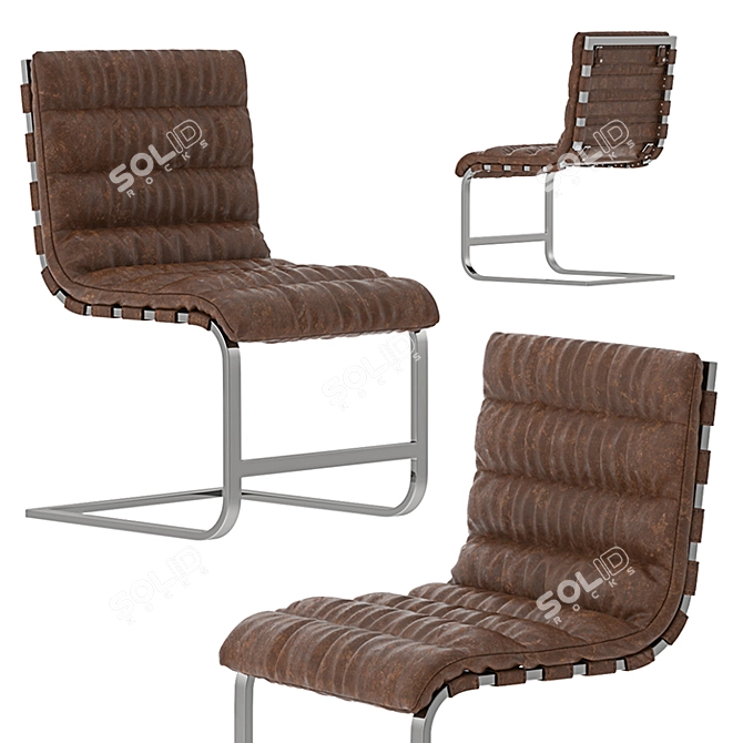 Modern RH Oviedo Leather Side Chair 3D model image 1