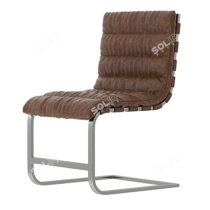 Modern RH Oviedo Leather Side Chair 3D model image 3