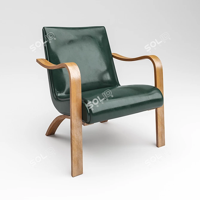 Elegant Thonet Bentwood Lounge Chairs 3D model image 1