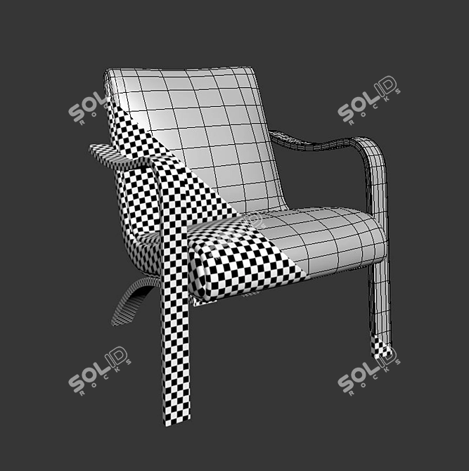 Elegant Thonet Bentwood Lounge Chairs 3D model image 3