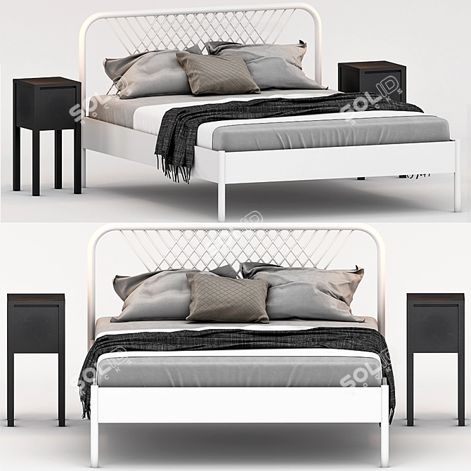 Modern Nesttun IKEA Bed 3D model image 1