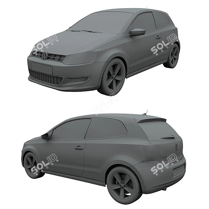 2010 Volkswagen Polo 3-Door: High-Detail V-Ray Model 3D model image 2