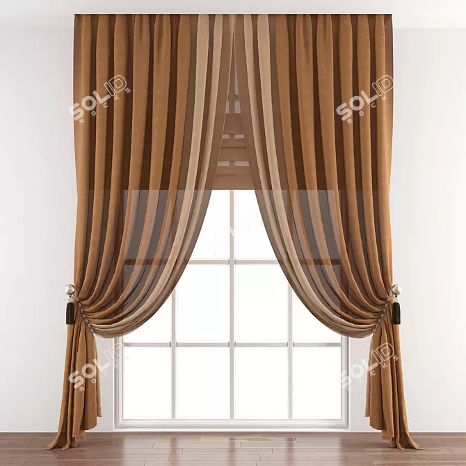 Elegant Curtain 392 3D model image 1