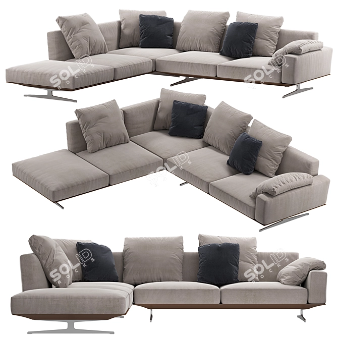Dreamy Comfort: Flexform Soft Sofa 3D model image 1