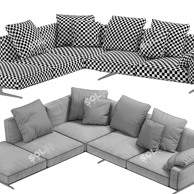 Dreamy Comfort: Flexform Soft Sofa 3D model image 3