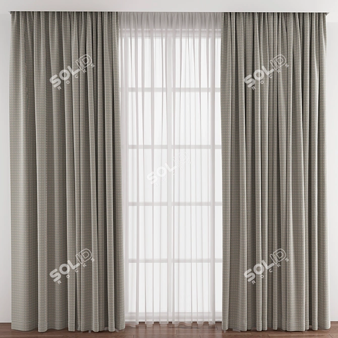 Modern Curtain 397 - Sleek Design & Expert Craftsmanship 3D model image 1