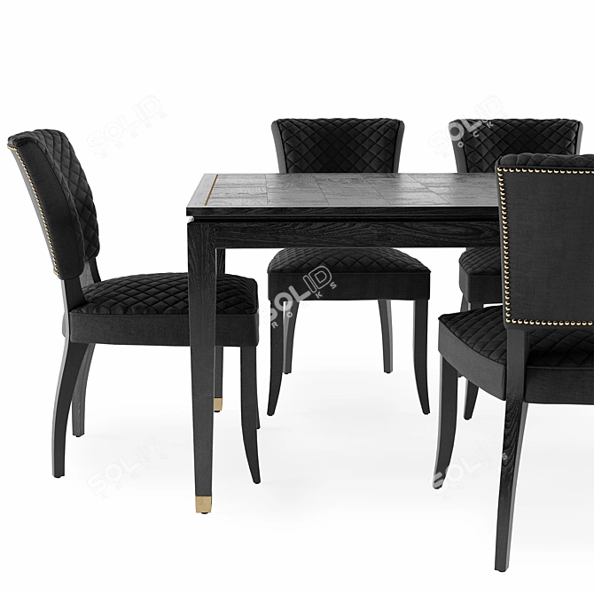 Elegant Hermitage Dining Set 3D model image 2