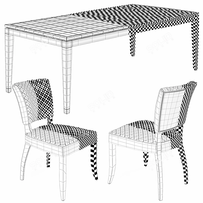 Elegant Hermitage Dining Set 3D model image 3