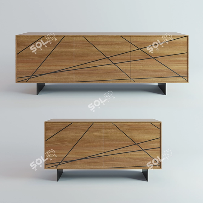 Elegant Maya Sideboard: 2 or 3-Door Luxury 3D model image 1