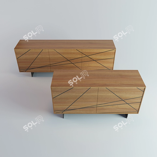 Elegant Maya Sideboard: 2 or 3-Door Luxury 3D model image 2